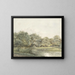 Landscape painting with trees by the water's edge - Pieter Ernst Hendrik Praetorius — framed artwork on a wall