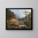 a mountainous river landscape with figures - Pieter Francis Peters — framed artwork on a wall