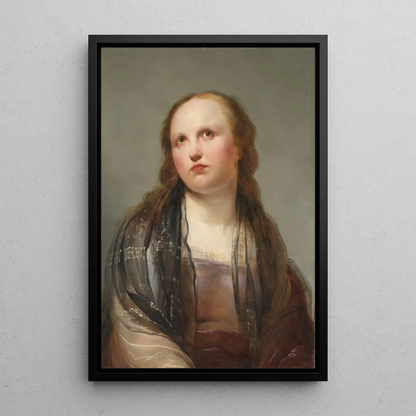 Portrait of a young woman - Pieter Fransz de Grebber — framed artwork on a wall