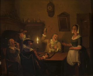 Playing checkers - Pieter Gerardus Sjamaar — artwork view
