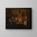 Playing checkers - Pieter Gerardus Sjamaar — framed artwork on a wall