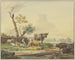 Next to a Fence, Livestock in the Meadow, Two Pigs on the Right - Pieter Gerardus van Os — artwork view