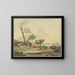 Next to a Fence, Livestock in the Meadow, Two Pigs on the Right - Pieter Gerardus van Os — framed artwork on a wall
