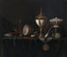 Still life with an ostrich egg cup and the Whitfield legacies - Pieter Gerritsz van Roestraeten — artwork view