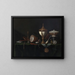 Still life with an ostrich egg cup and the Whitfield legacies - Pieter Gerritsz van Roestraeten — framed artwork on a wall