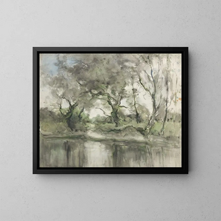 Water and Trees - Pieter H.J.J. Ras — framed artwork on a wall