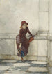 a Young woman standing against a wall - Pieter Haaxman — artwork view