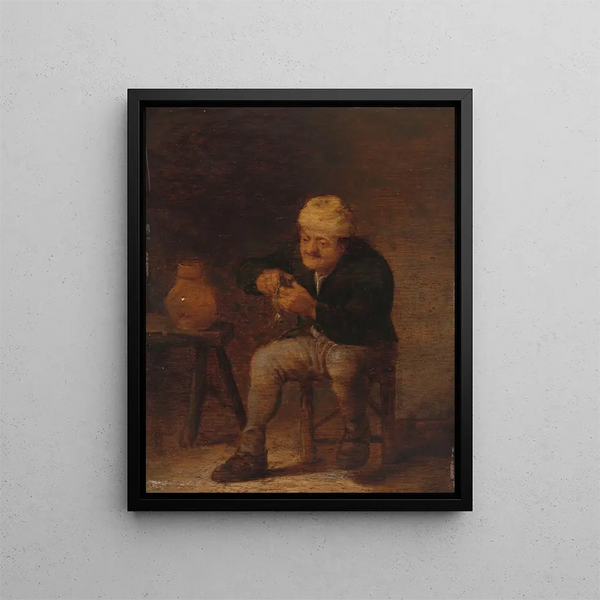 The Herring Eater - Pieter Harmensz Verelst — framed artwork on a wall
