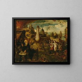 The Temptation of Saint Anthony - Pieter Huys — framed artwork on a wall