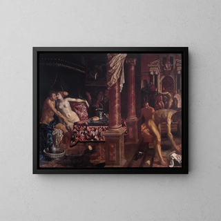 a Public Bath - Pieter Isaacsz — framed artwork on a wall