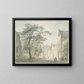 View of the city of Montfoort - Pieter Jan van Liender — framed artwork on a wall
