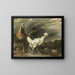 a rooster, a hen, and other poultry - Pieter Jansz van Ruyven — framed artwork on a wall