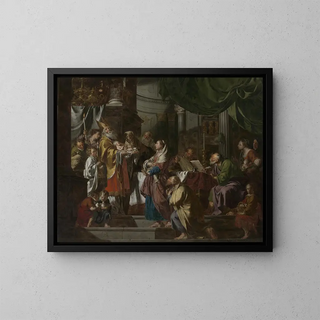 The Presentation of Jesus at the Temple - Pieter Jozef Verhaghen — framed artwork on a wall
