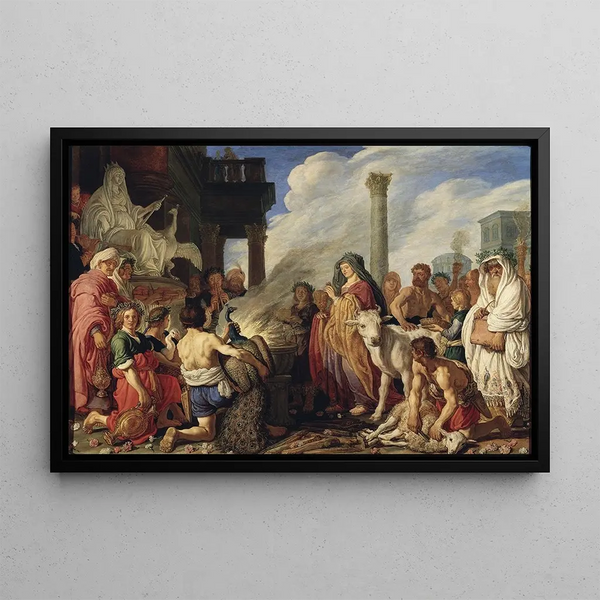 The sacrifice of Dido to Juno - Pieter Lastman — framed artwork on a wall