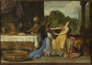 Haman imploring Esther's mercy Esther 767 - Pieter Lastman — artwork view