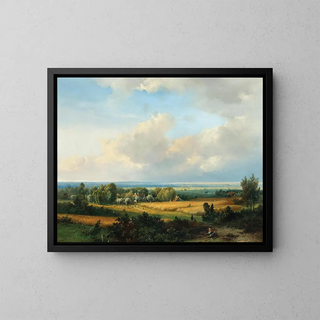 a vast summer landscape - Pieter Lodewijk Francisco Kluyver — framed artwork on a wall
