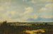Extended landscape painting with a church in the distance - Pieter Lodewijk Francisco Kluyver — artwork view