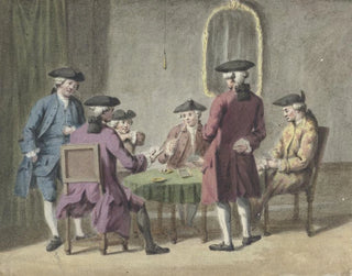 Men playing cards in an interior - Pieter Louw — artwork view
