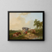 Landscape painting with livestock - Pieter Plas — framed artwork on a wall