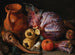 a painting Une cruche, un chou et des carottes sur un rebord - Pieter Snyers — artwork view