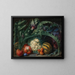 Artichokes, apples and melons on a ledge - Pieter Snyers — framed artwork on a wall