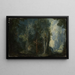 Landscape painting with hermitage - Pieter Stevens — framed artwork on a wall