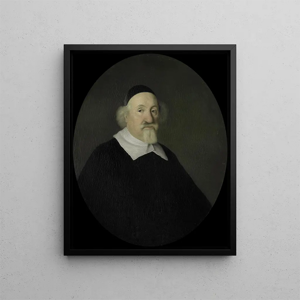Portrait painting of Adriaen Besemer, director of the Rotterdam Chamber of the Dutch East India Company, elected in 1642 - Pieter van der Werff — framed artwork on a wall