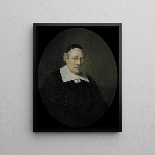 Portrait painting of Cornelis de Koningh, director of the Rotterdam Chamber of the Dutch East India Company, elected in 1649 - Pieter van der Werff — framed artwork on a wall