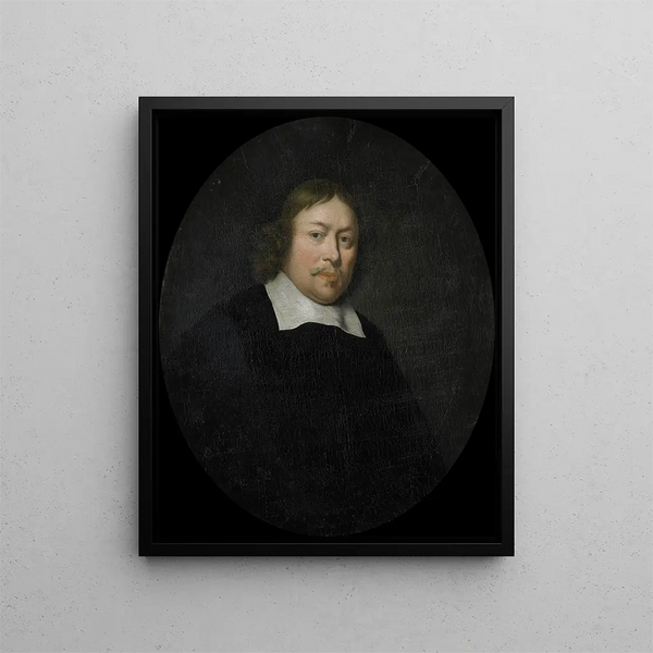 Portrait painting of Gerard van Bergen, director of the Rotterdam Chamber of the Dutch East India Company, elected in 1653 - Pieter van der Werff — framed artwork on a wall