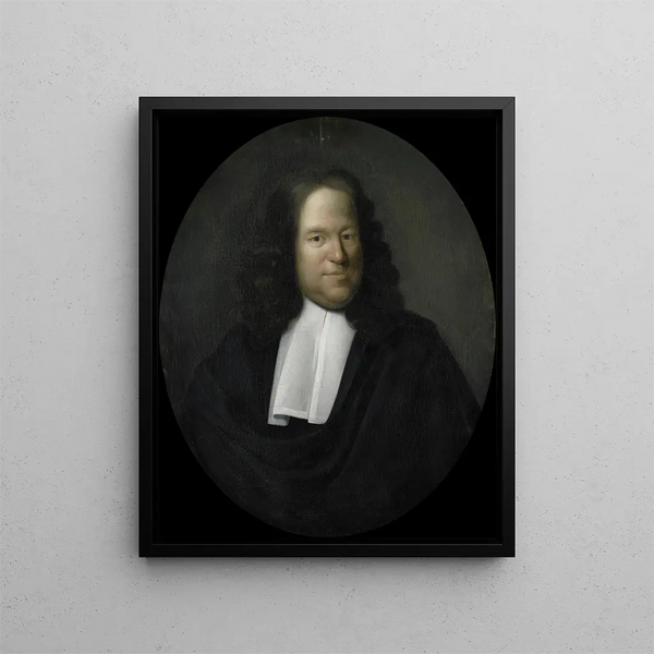 Portrait painting of Johan Kieviet, director of the Rotterdam Chamber of the Dutch East India Company, elected in 1664 - Pieter van der Werff — framed artwork on a wall
