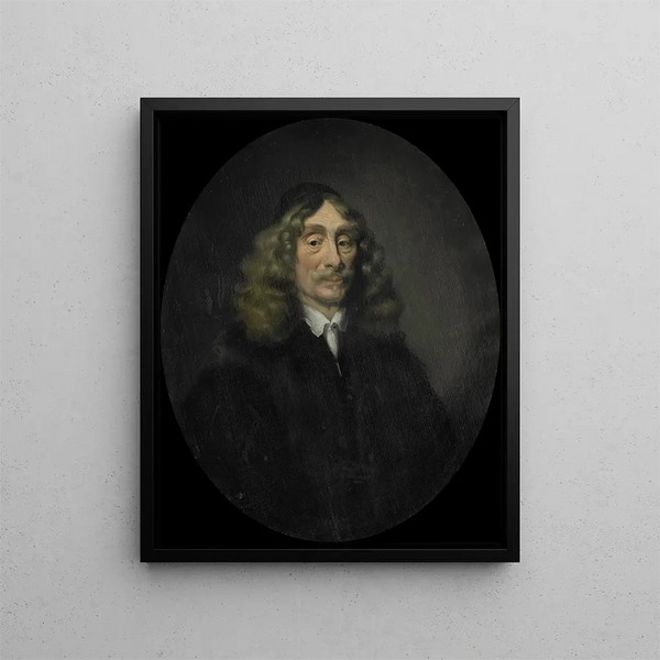 Portrait painting of Johan de Reus, director of the Rotterdam Chamber of the Dutch East India Company, elected in 1657 - Pieter van der Werff — framed artwork on a wall