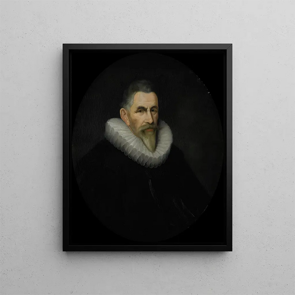 Portrait painting of Johan van der Veecque, director of the Rotterdam Chamber of the Dutch East India Company, elected in 1602 - Pieter van der Werff — framed artwork on a wall