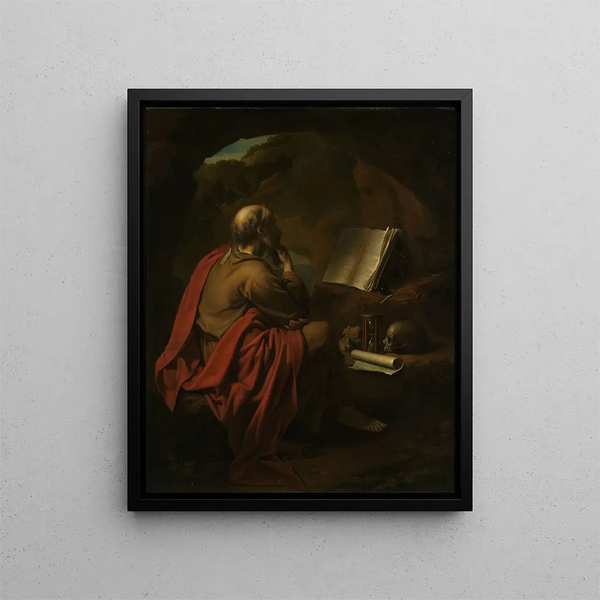 Saint Jerome - Pieter van der Werff — framed artwork on a wall