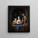 Two Girls with Flowers Near a Cupid Statue - Pieter van der Werff — framed artwork on a wall