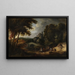 Landscape Painting with Bridge - Pieter Verdussen — framed artwork on a wall