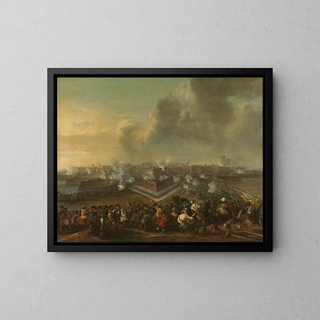 the Assault on the city of Coevorden, December 30, 1672 - Pieter Wouwerman — framed artwork on a wall