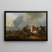 Cavalry attacking infantry - Pieter Wouwerman — framed artwork on a wall