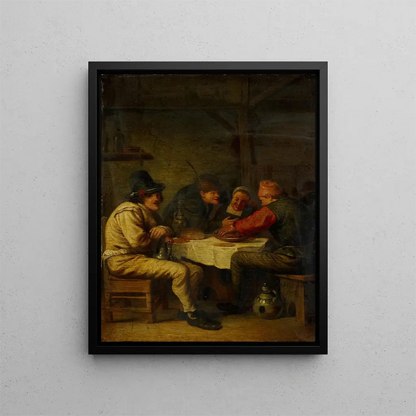 Meal of Farmers - Pieter de Bloot — framed artwork on a wall