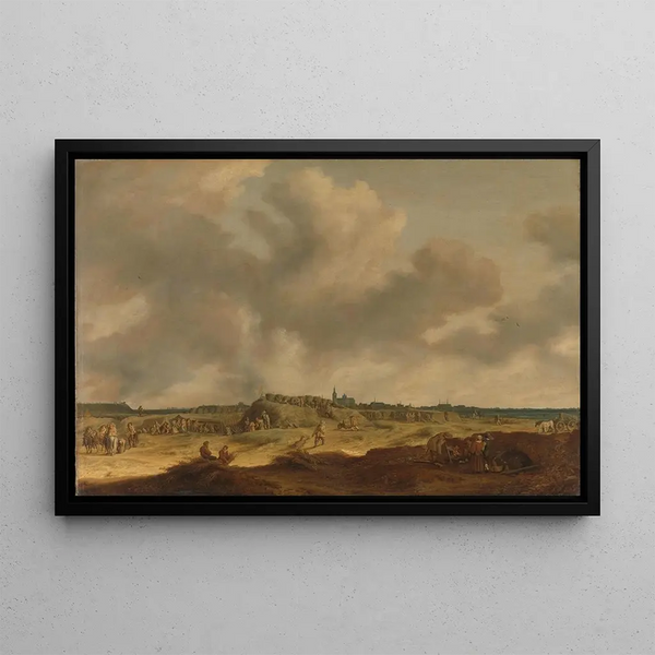 The Siege of 's-Hertogenbosch by Frederik Hendrik in 1629 - Pieter de Neyn — framed artwork on a wall