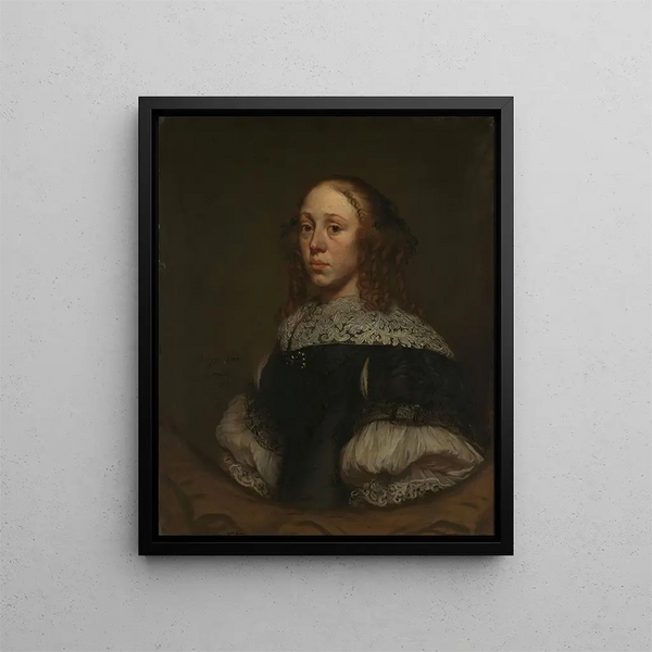 Portrait of a Woman - Pieter van Anraedt — framed artwork on a wall