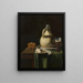 Still life with a clay jug and clay pipes - Pieter van Anraedt — framed artwork on a wall