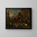 Horses, cattle, sheep and goats among Roman ruins - Pieter van Bloemen — framed artwork on a wall