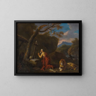 The Saint Jerome Penitent - Pieter van Bloemen — framed artwork on a wall