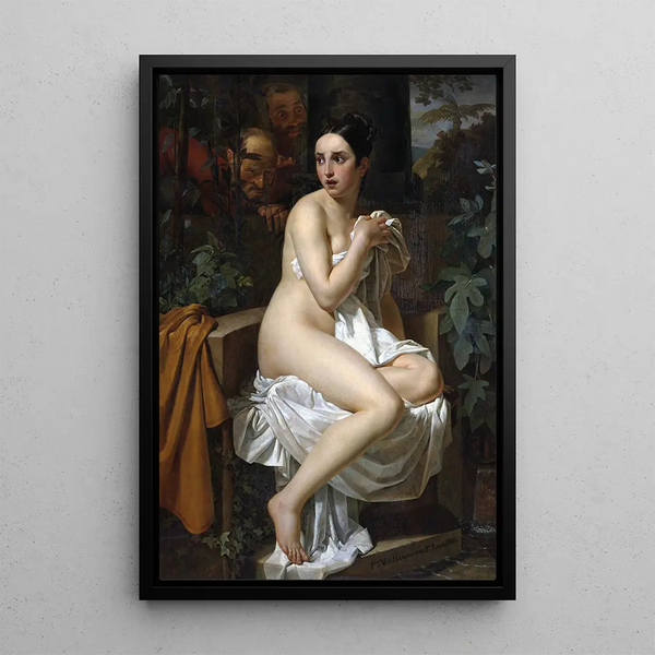 Suzanne et les vieillards - Pieter van Hanselaere — framed artwork on a wall