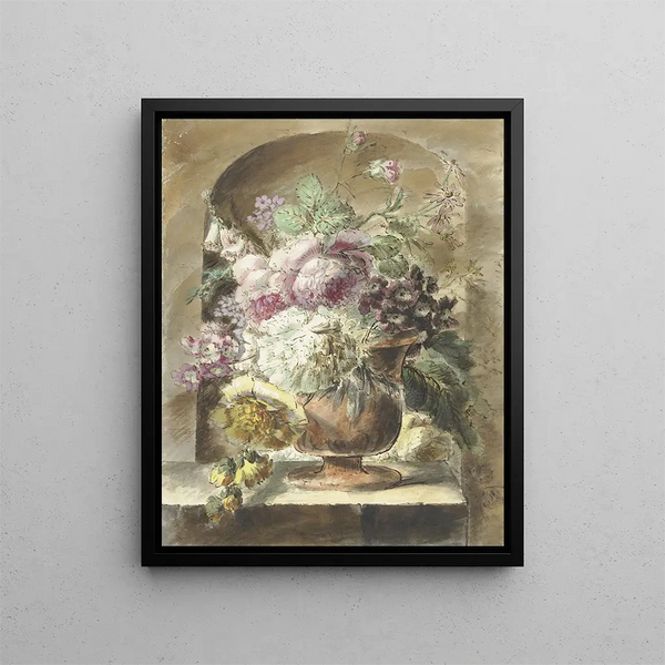 Flowers - Pieter van Loo — framed artwork on a wall