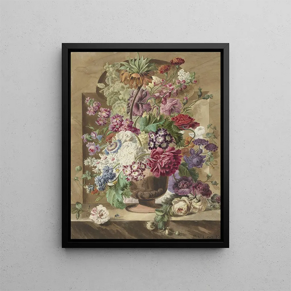 Floral Composition - Pieter van Loo — framed artwork on a wall