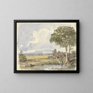 Landscape with Farm - Pieter van Loon — framed artwork on a wall