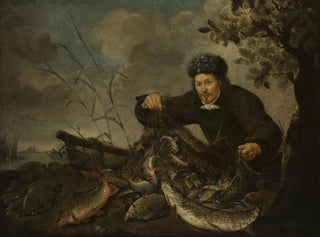Fisherman with a Fish in the Net - Pieter van Noort — artwork view