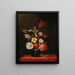 Roses, tulips and irises in a glass vase - Pieter van de Venne — framed artwork on a wall
