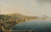 Naples view of the Riviera di Chiaia from the Sant'Antonio convent with Mount Vesuvius smoking in the distance - Pietro Antoniani — artwork view